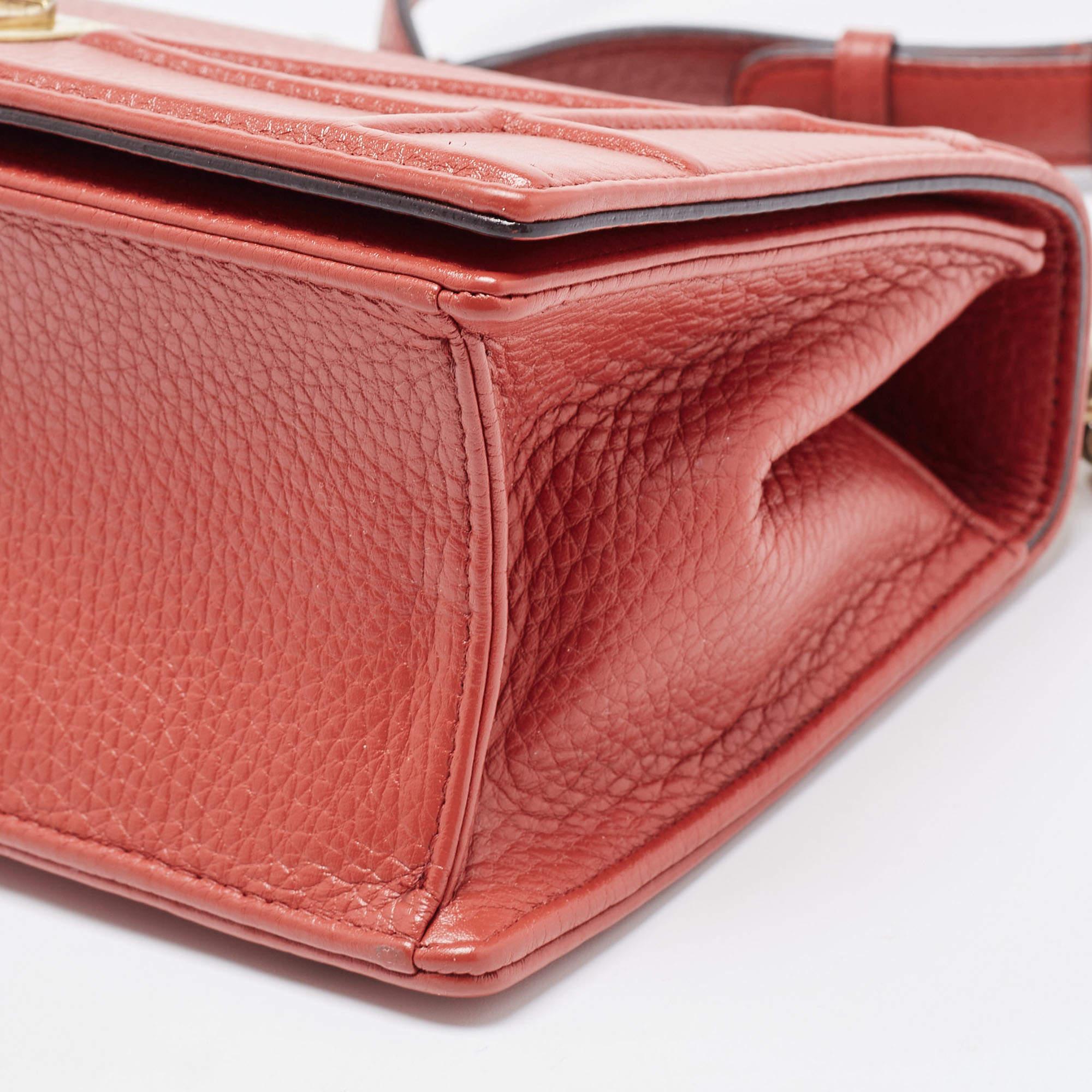 Dior Red Leather Small Diorama Shoulder Bag 4