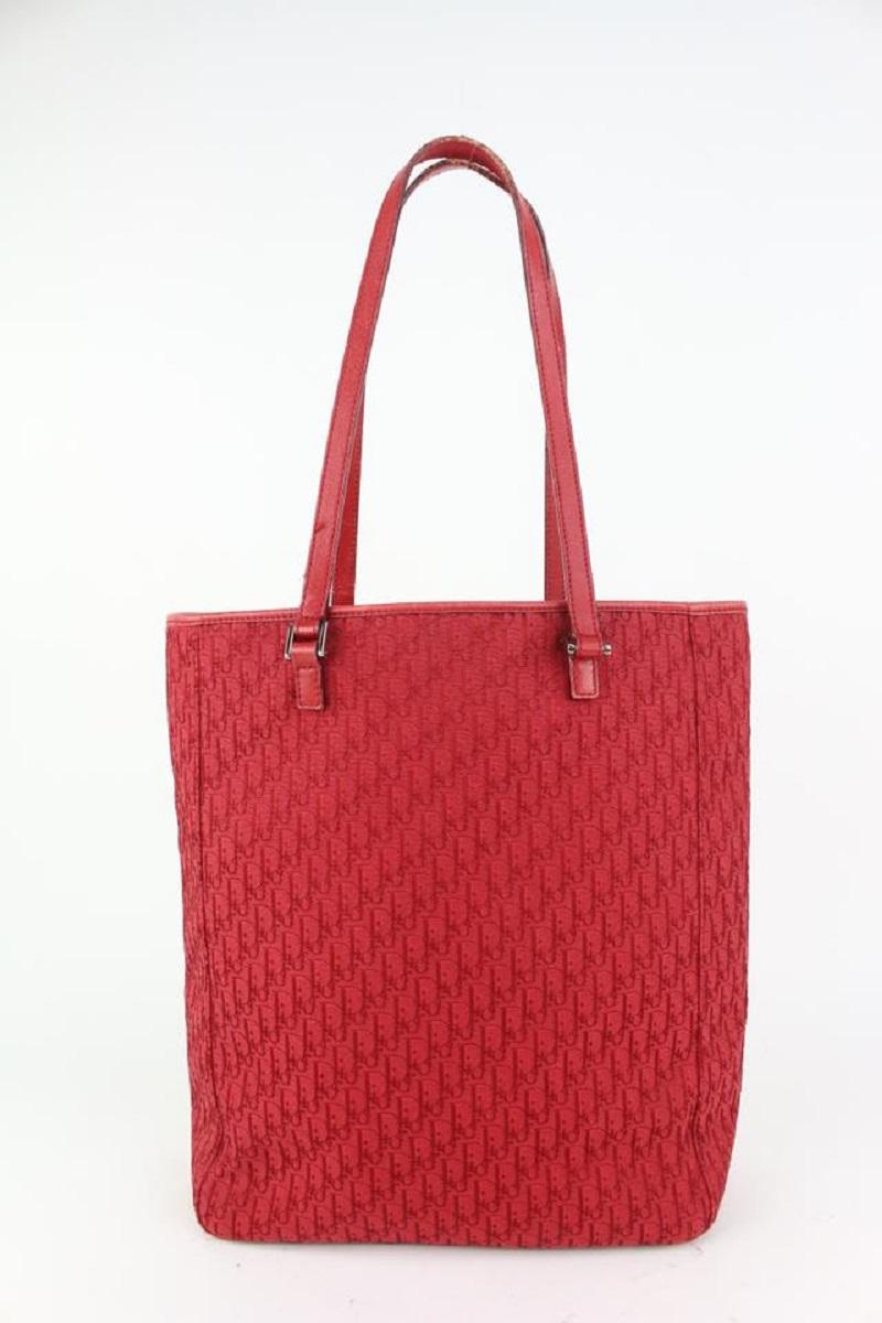 Dior - Sac fourre-tout « Trotter Book » rouge avec monogramme 98da43 en vente 3