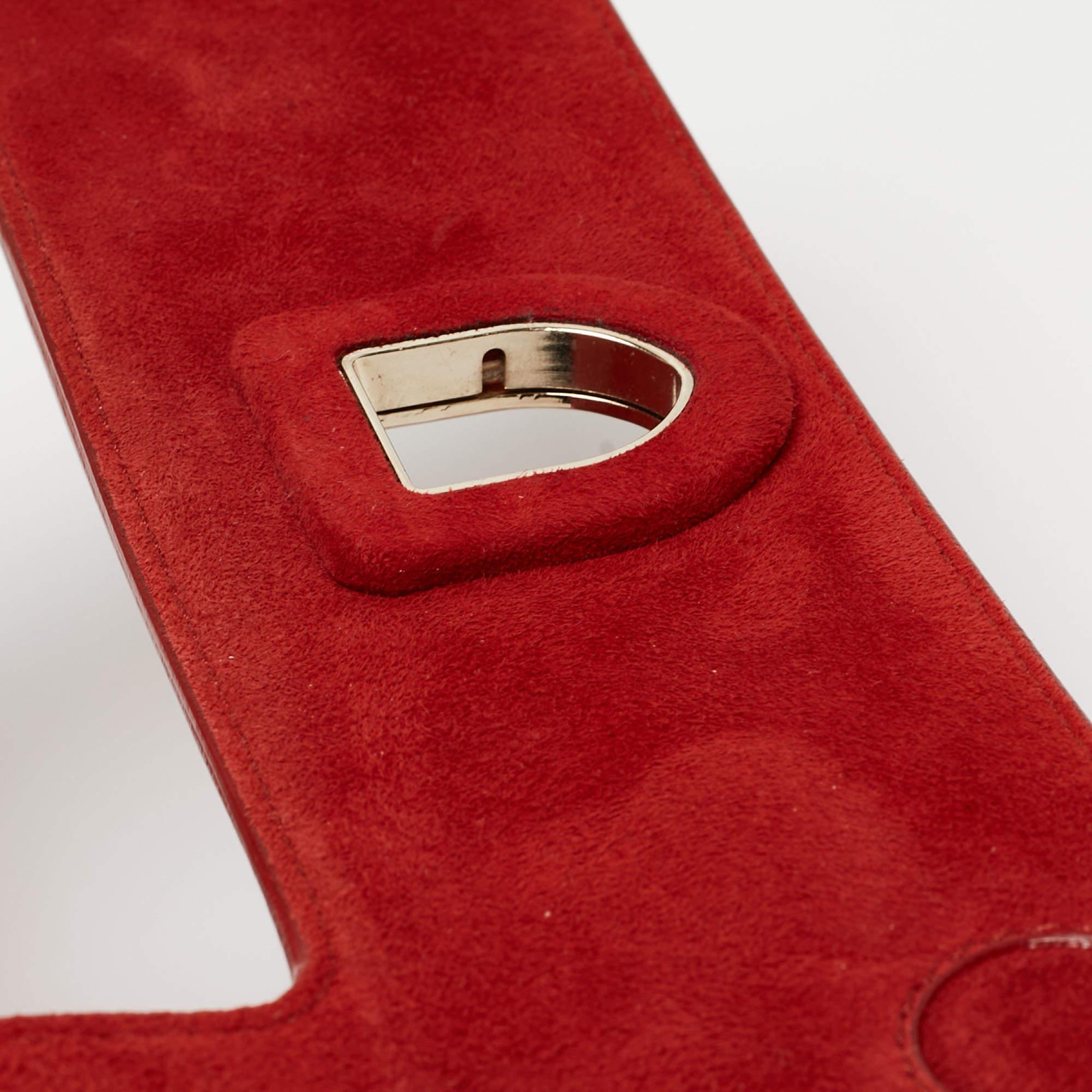 Dior Rote Straußenleder Mini Diorever Tragetasche im Angebot 6