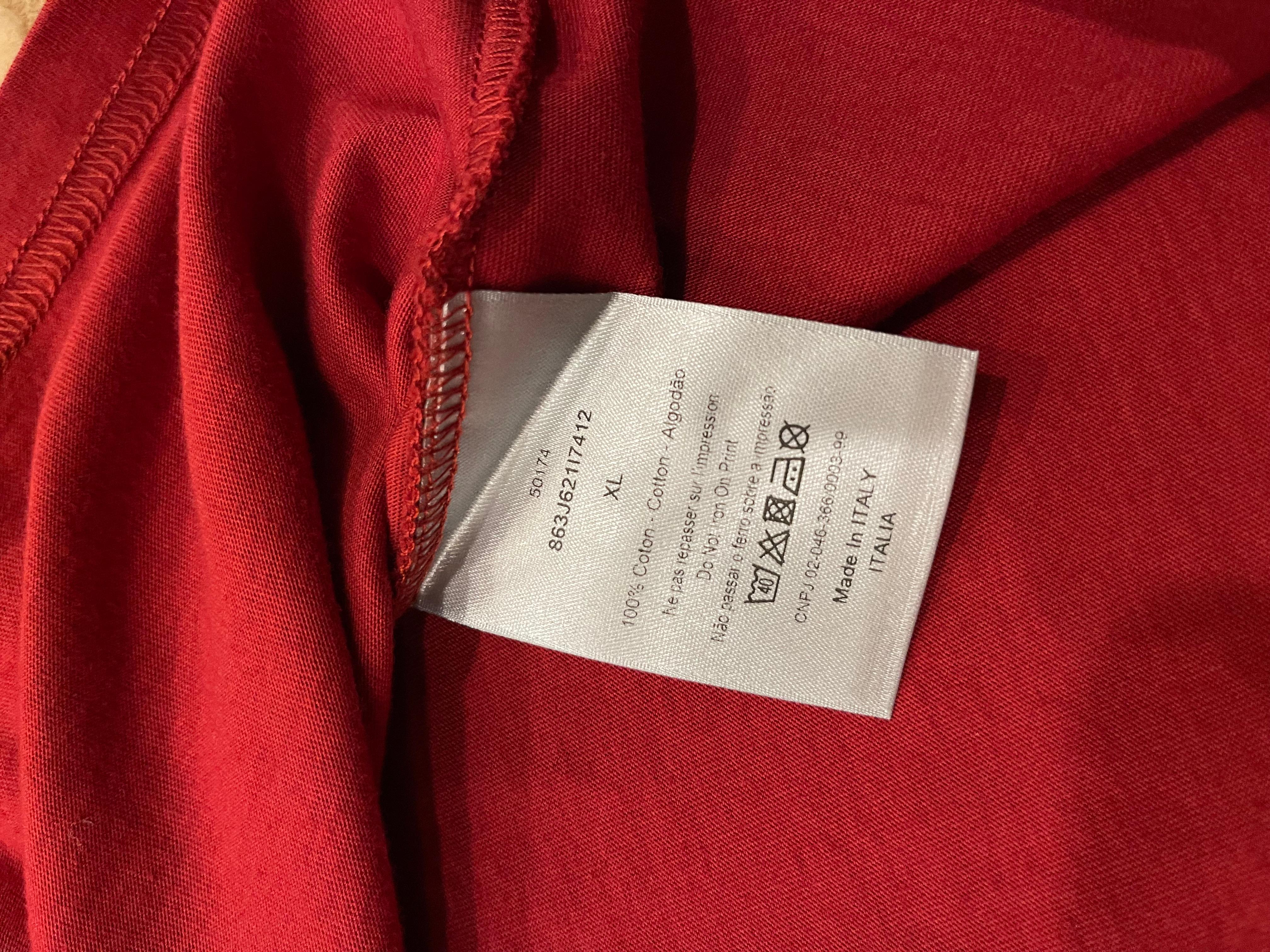 Men's Dior Red “Paris” Print Short Sleeve Tee size Large
