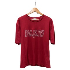 Dior Red “Paris” Print Short Sleeve Tee size Large