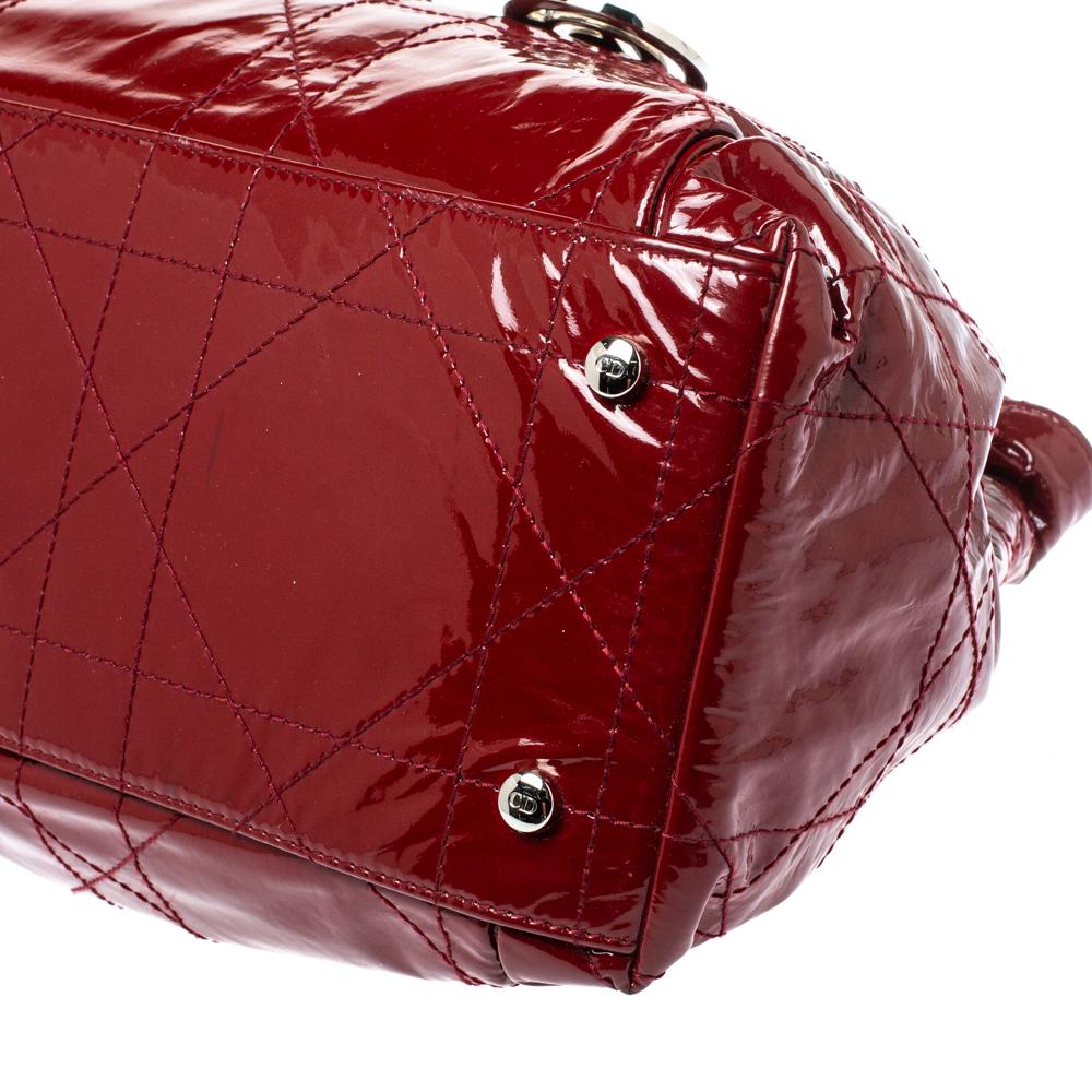 Dior Red Patent Cannage Leather Le Trente Hobo 1