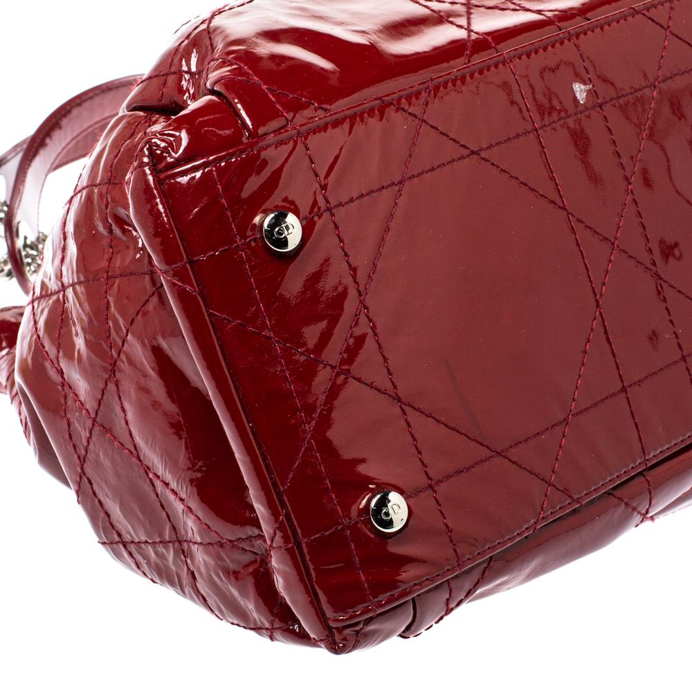 Dior Red Patent Cannage Leather Le Trente Hobo 2