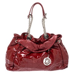 Dior Red Patent Cannage Leather Le Trente Hobo