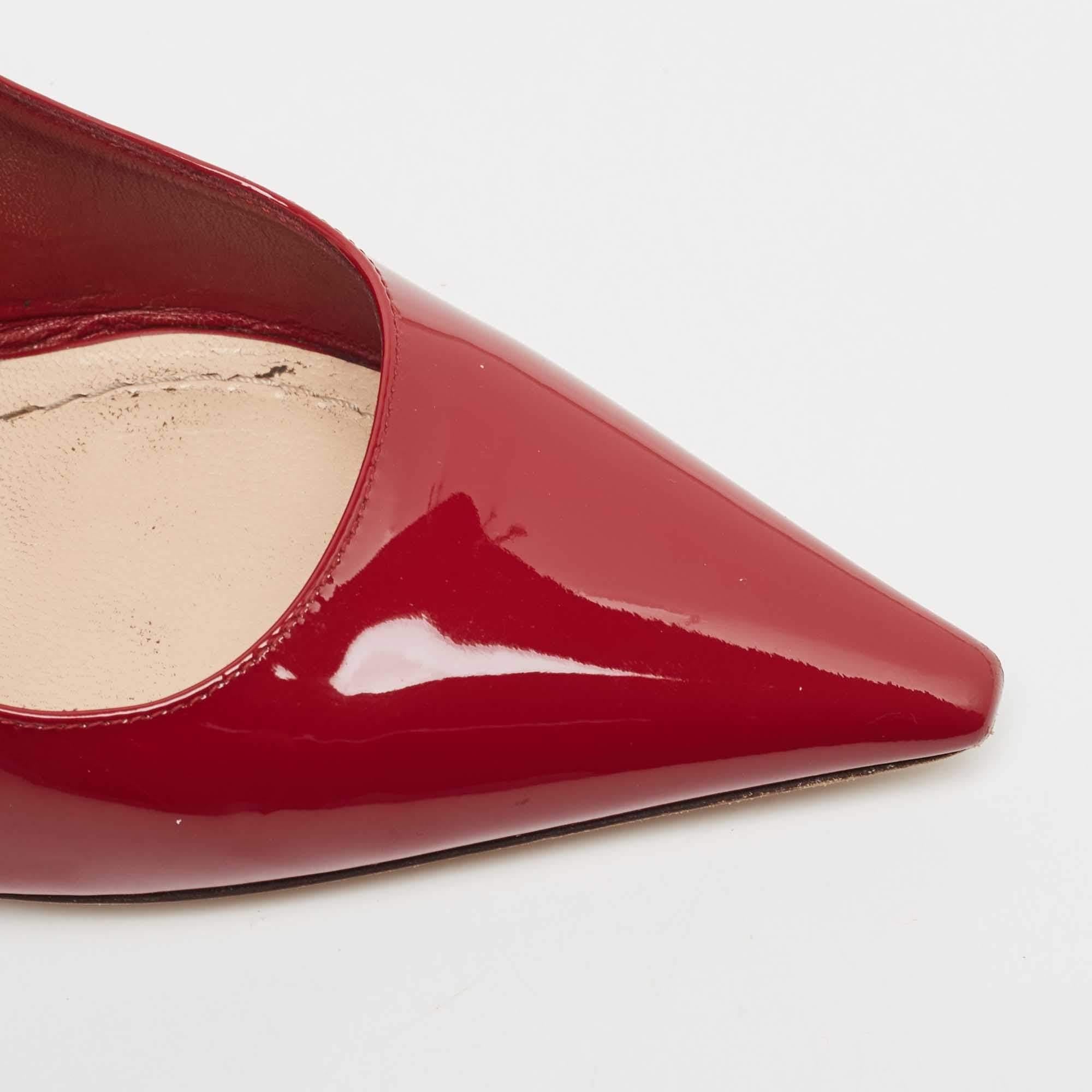 Dior Red Patent J'Adior Slingback Pumps Size 36 For Sale 3