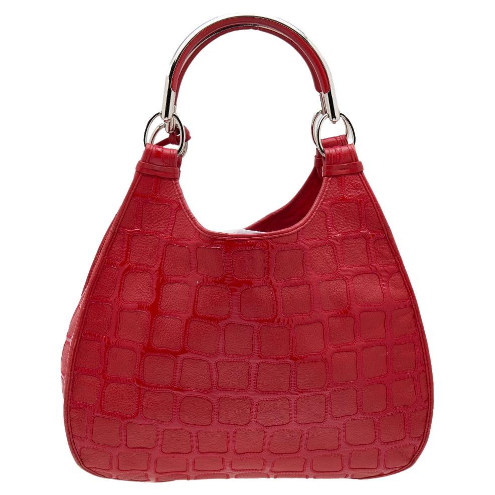 Dior Red Patent Leather And Leather 61 Tote