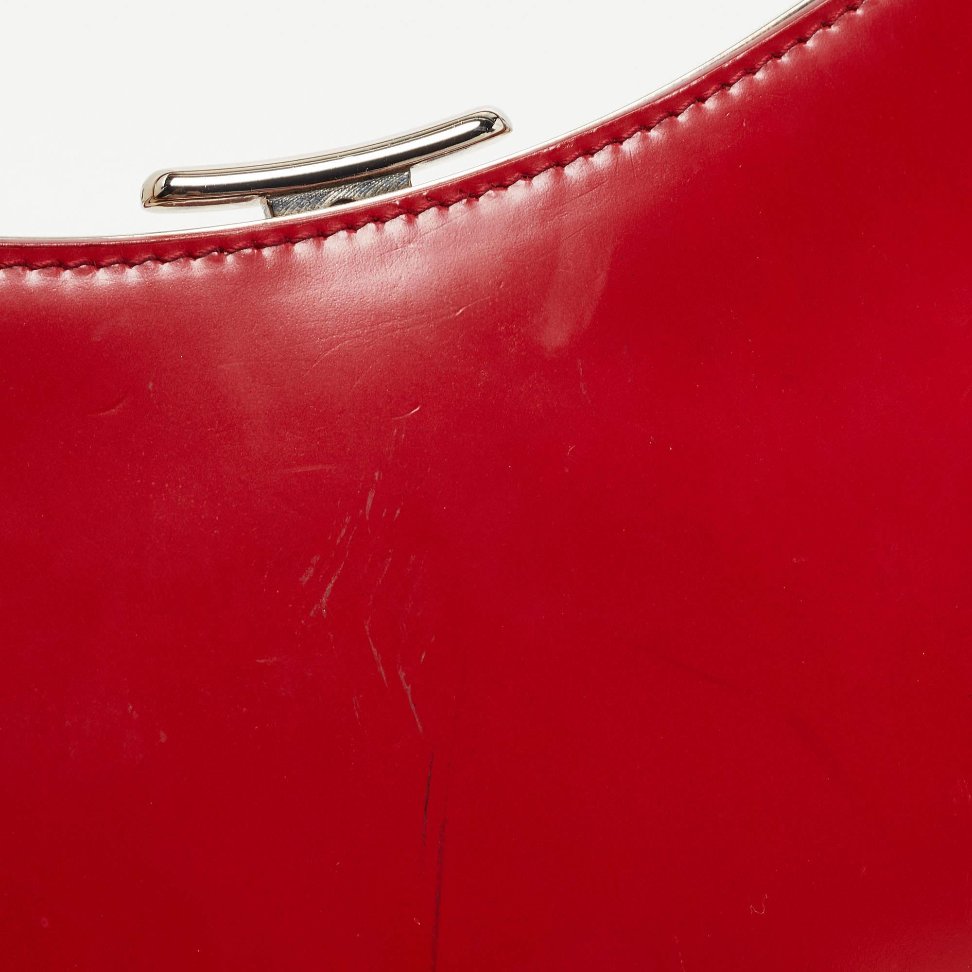Dior Red Patent Leather Bondage Frame Hobo 3