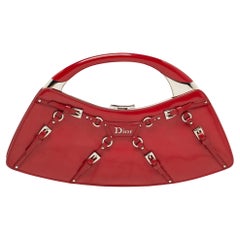 Dior Red Patent Leather Bondage Frame Hobo