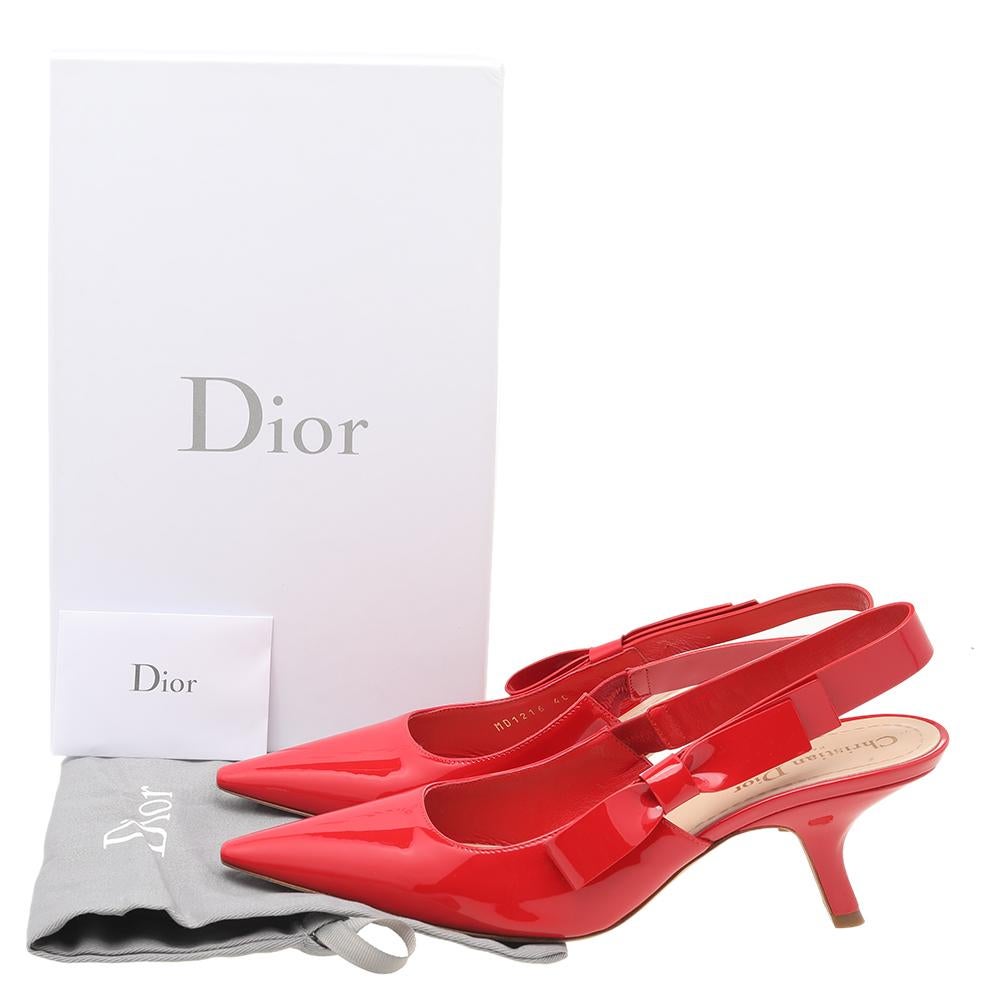 Dior Red Patent Leather Slingback Sandals Size 40 1
