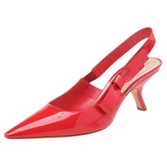 Dior Red Patent Leather Slingback Sandals Size 40