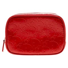Dior Red Patent Leather Trousse Cosmetic Bag