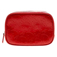 Dior Red Patent Leather Trousse Cosmetic Bag For Sale at 1stDibs