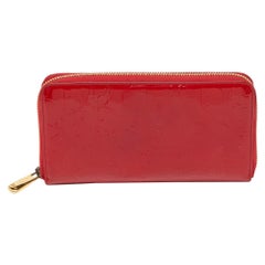 Dior Red Patent Leather Ultimate Zip Around Wallet