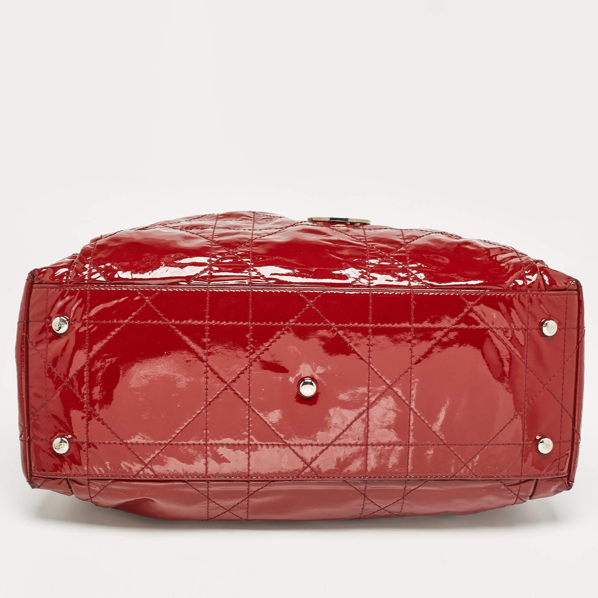 Dior Red Patent Patent Leather Le Trente Tote For Sale 3