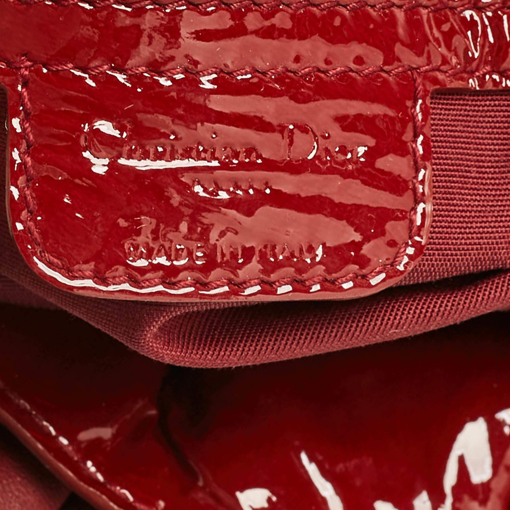 Dior Red Patent Patent Leather Le Trente Tote For Sale 4