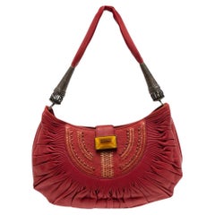 Borsa Plisse in pelle plissettata rossa Dior