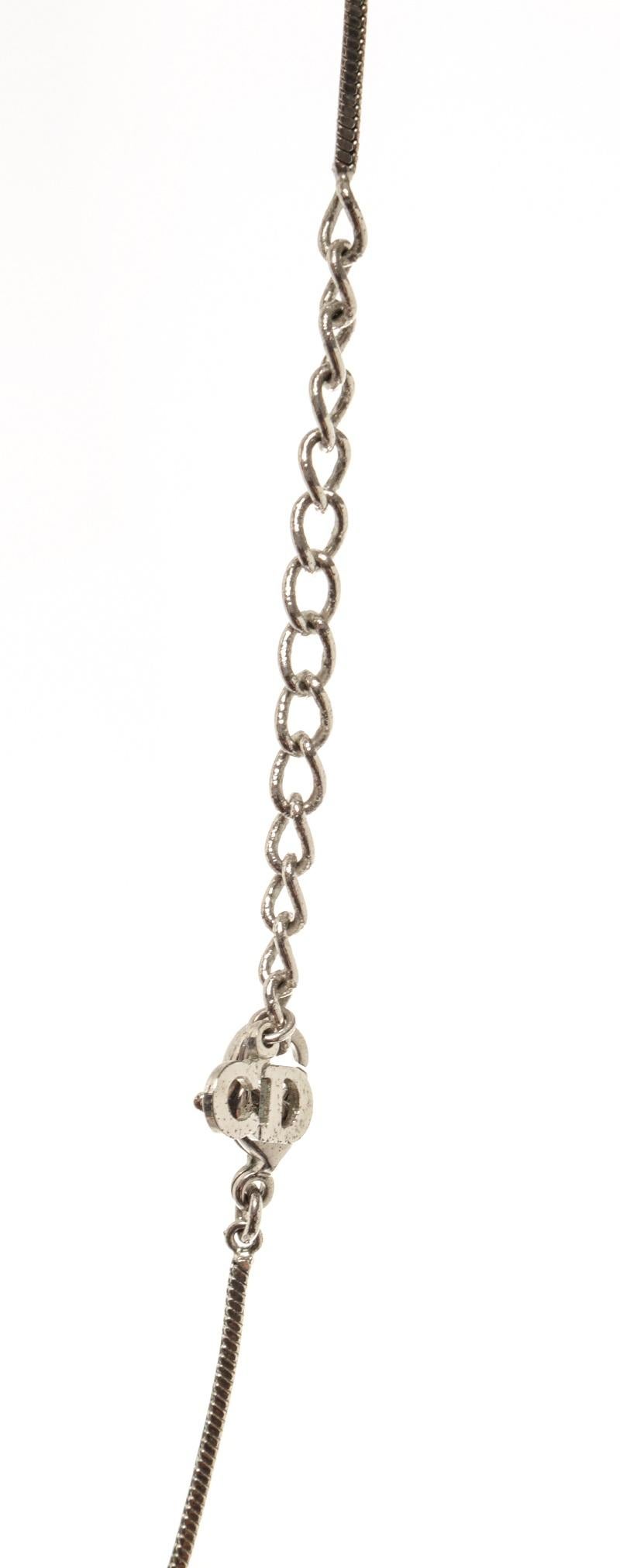 Dior Rot-Silber Metall Trotter Nr. 2 Halskette im Angebot 1