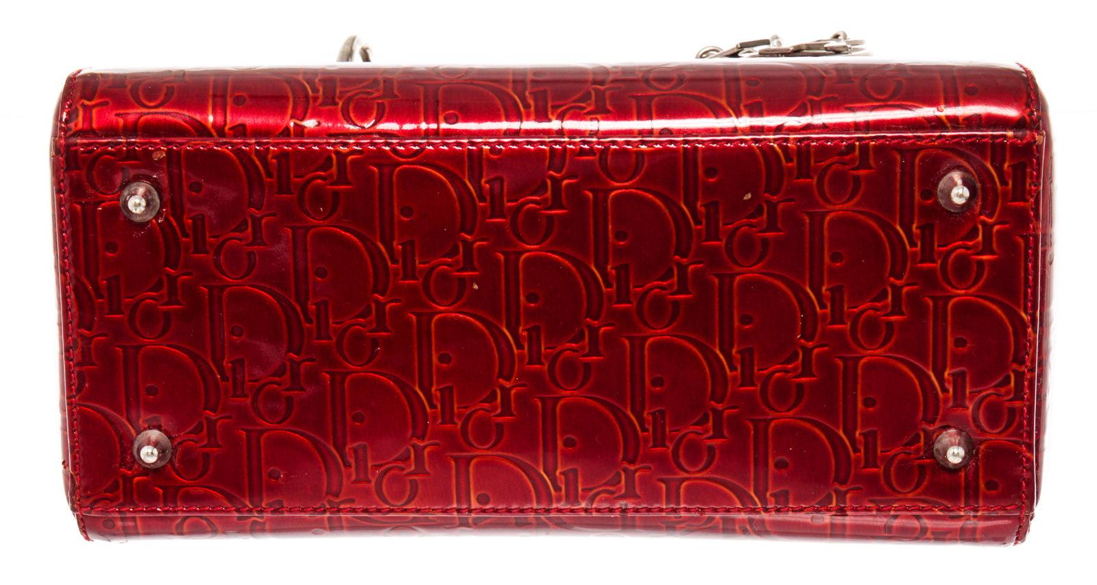 Dior Rote Trotter Lady Medium Handtasche im Zustand „Gut“ in Irvine, CA