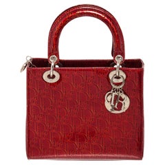 Vintage Dior Red Trotter Lady Medium Handbag