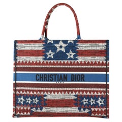 Dior Red, White, & Blue American Flag Large Book Tote