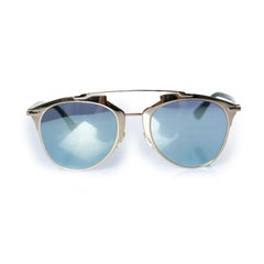 Dior, reflected aviator sunglasses in gold