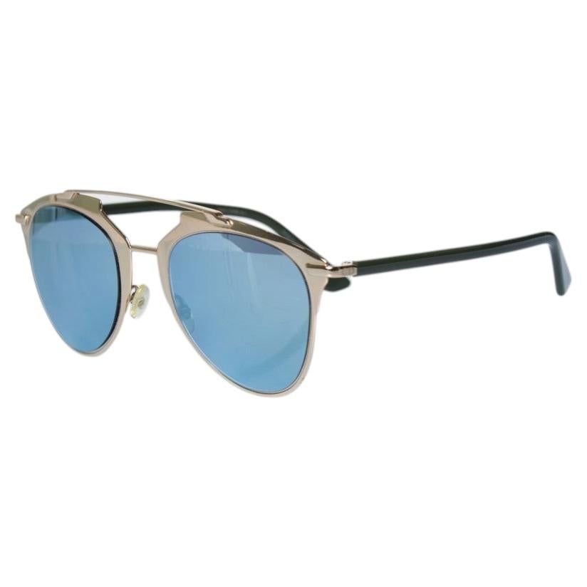Dior, reflected aviator sunglasses in gold