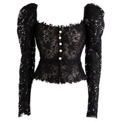 Dior Resort 2025 Scotland Black CD Pearl Botanical Lace Jacket