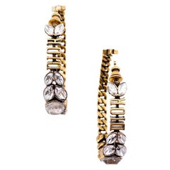 Dior Revolution Earrings Aged Gold Rhinestones Loop