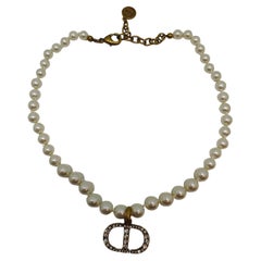 Collar Gargantilla Dior Perlas CD Antiguas Rhinestone