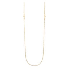 Dior Rhinestone Logo Plate Long Necklace