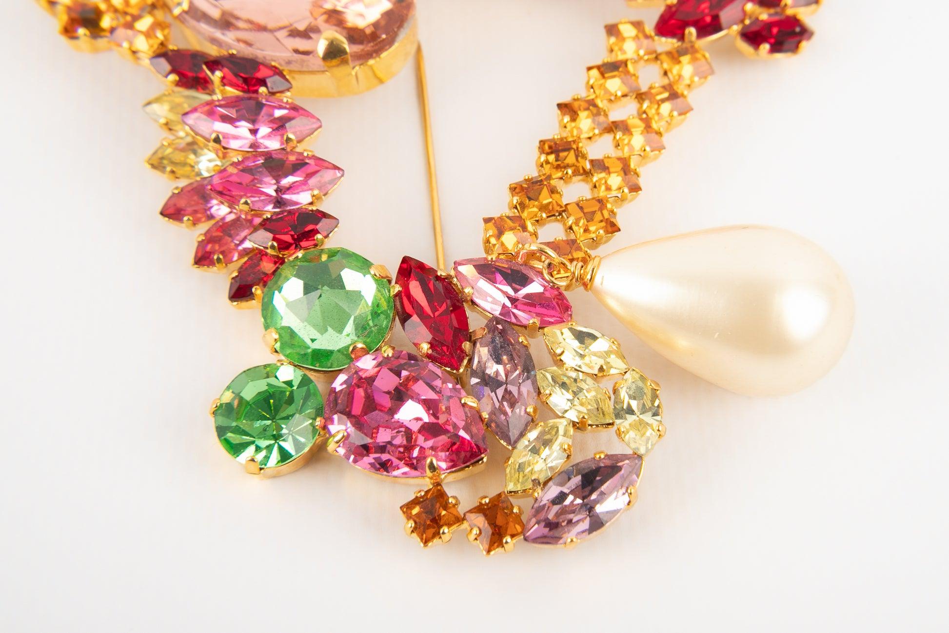 Dior Broche avec strasss colorés, années 1990 Pour femmes en vente