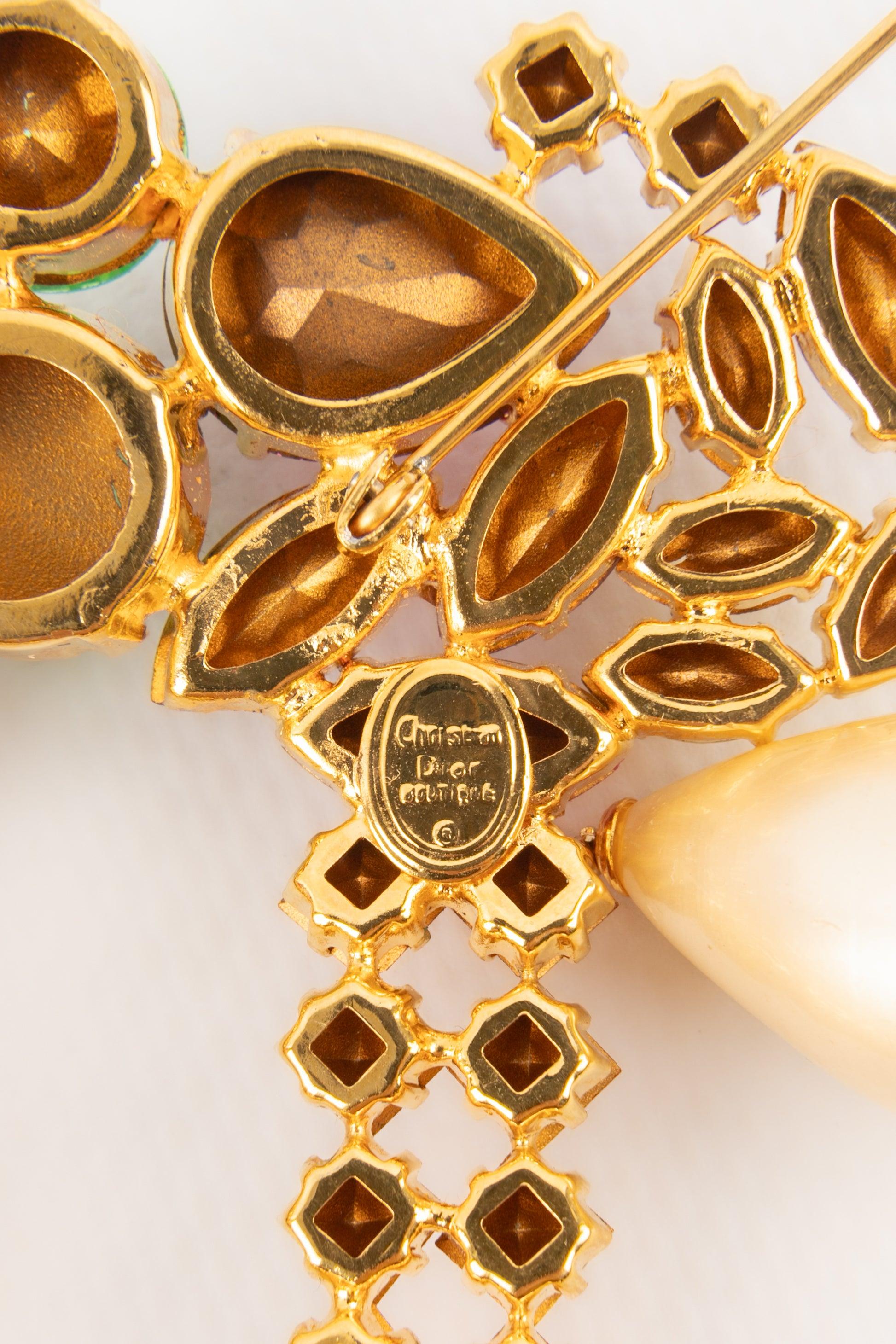 Dior Broche avec strasss colorés, années 1990 en vente 3