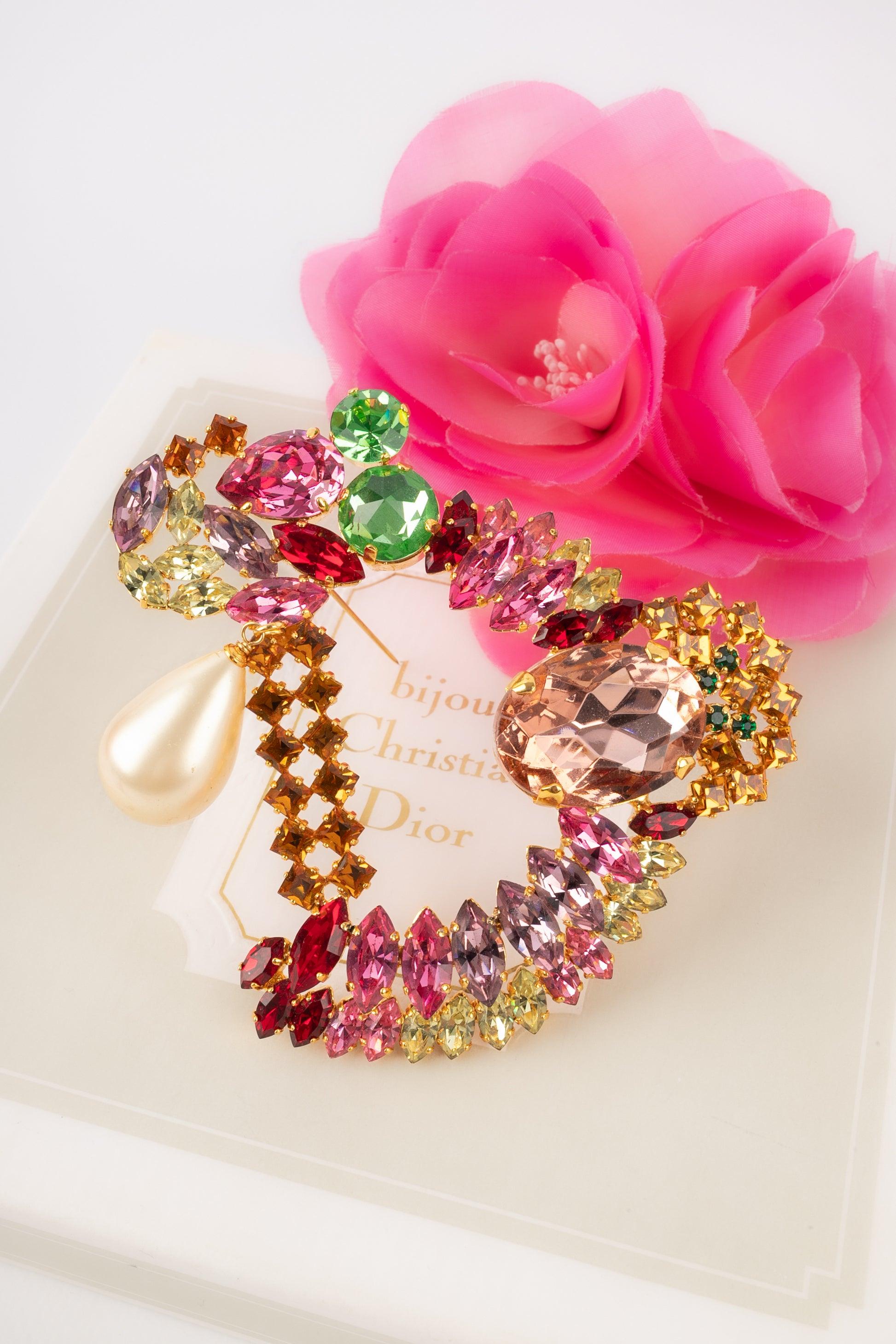 Dior Broche avec strasss colorés, années 1990 en vente 4