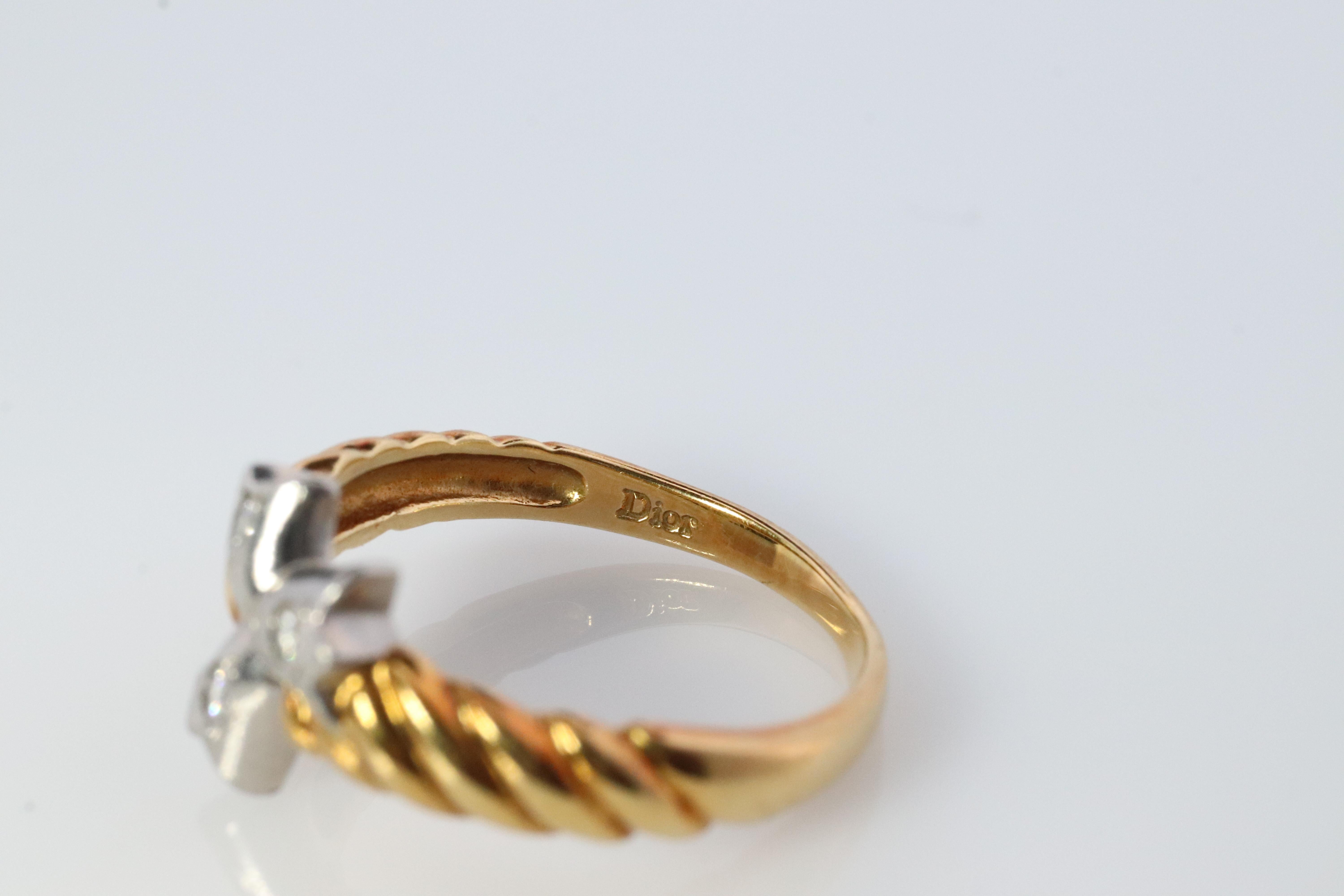Dior-Ring. Christian Dior Diamant Platin 18k Pt900 Dreiflammiges Glockenband. Damen im Angebot