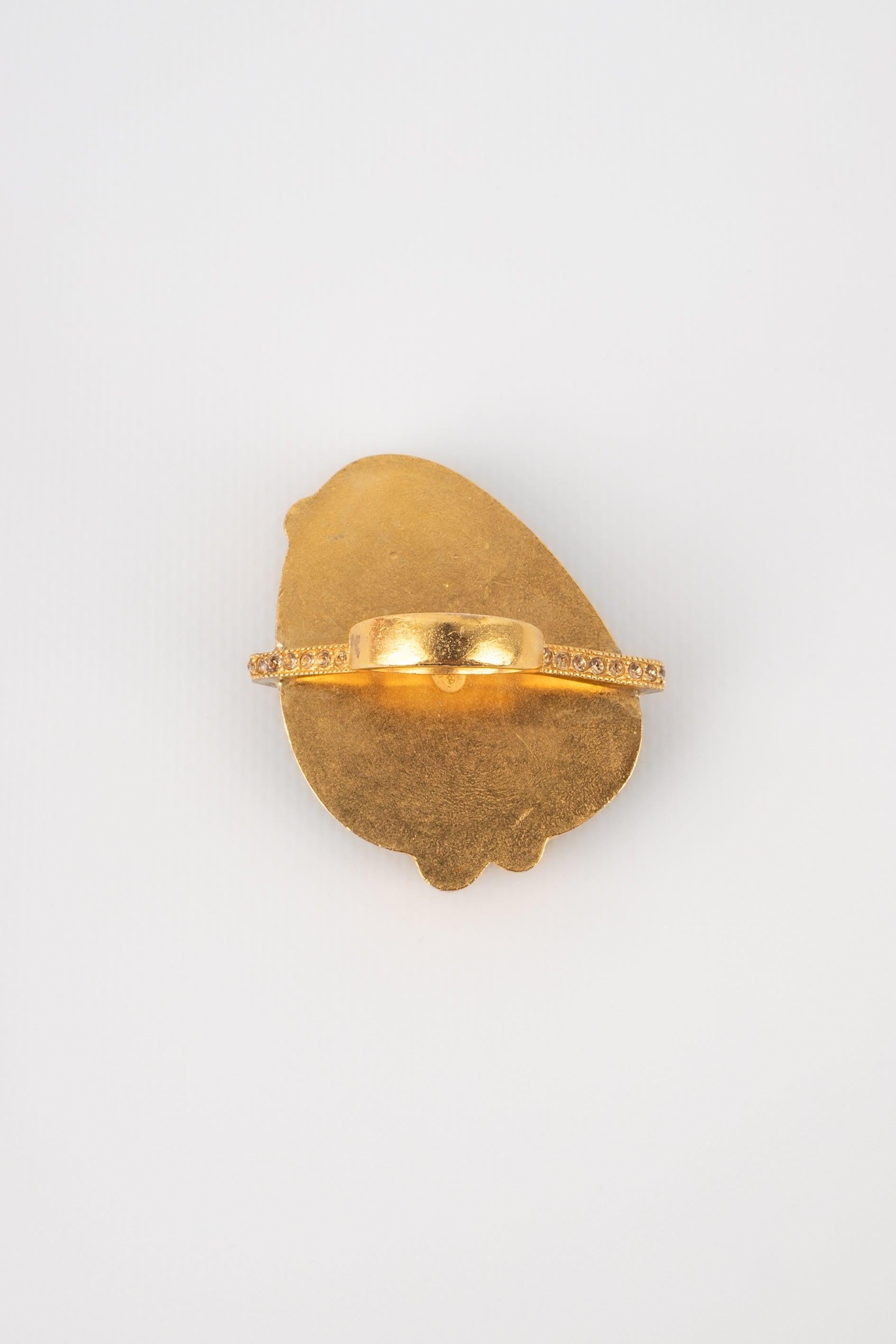 Dior Ring mit Strasssteinen und Hartstein-Cabochon Damen im Angebot