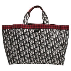 Dior Rogue Checkered Canvas Diordouble Reversible Tote