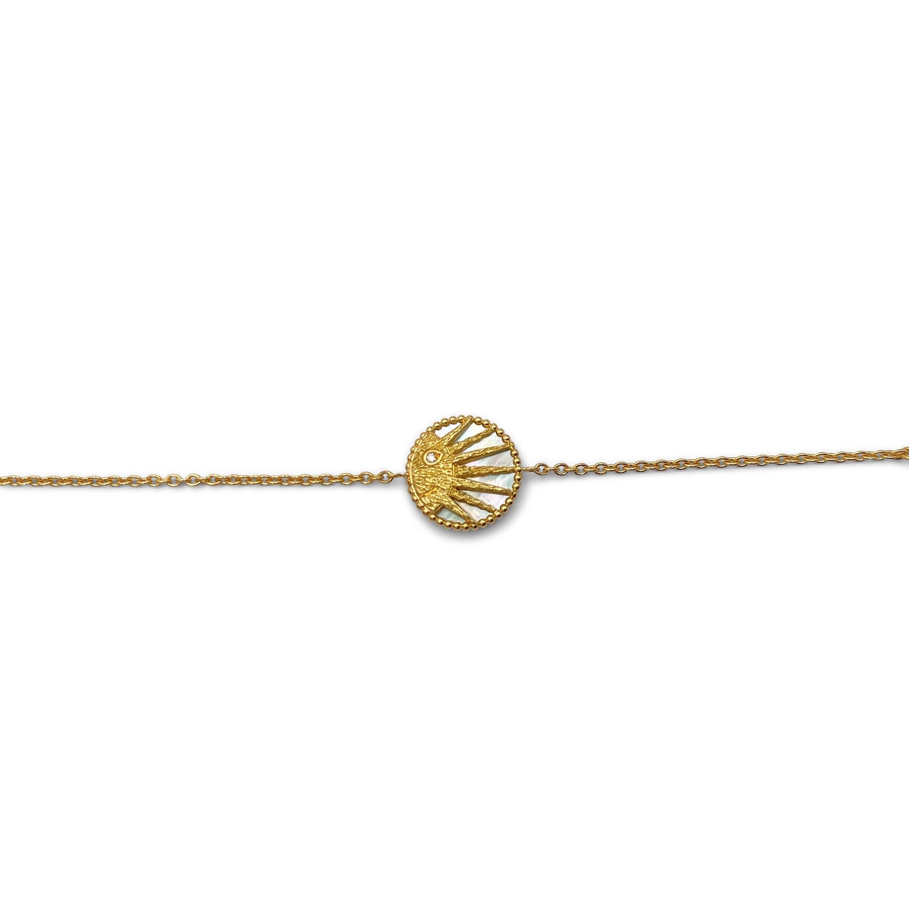 Dior 'Rose Celeste' Gelbgold Onyx, Diamant, Perlmutt-Armband für Damen oder Herren