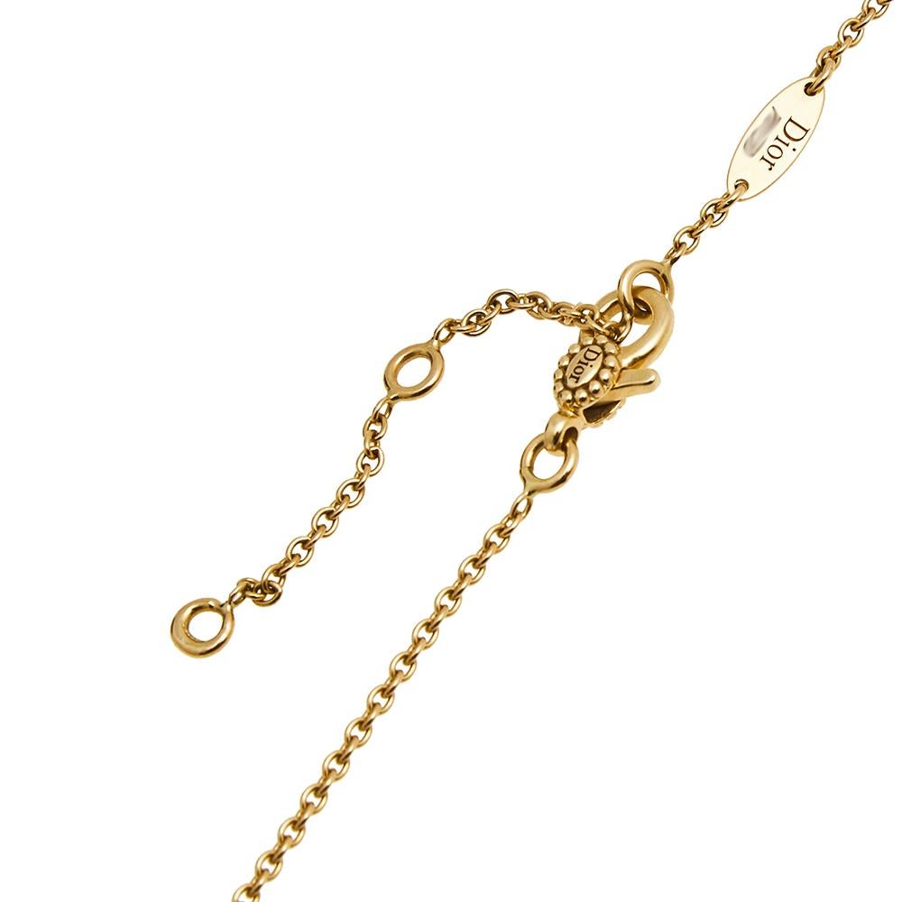 Contemporary Dior Rose de Vents Diamond 18K Yellow Gold Pendant Necklace