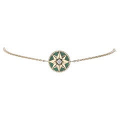 Dior Rose de Vents Diamond Malachite Bracelet Yellow Gold 18k North Star Adjust