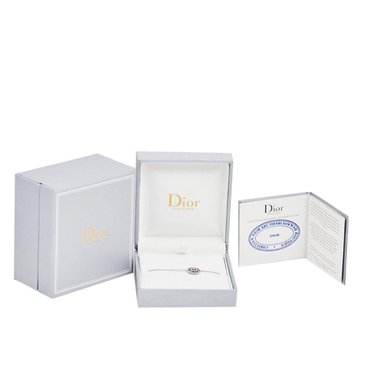 Women's Dior Rose De Vents Mother of Pearl Diamond 18K White Gold Bracelet