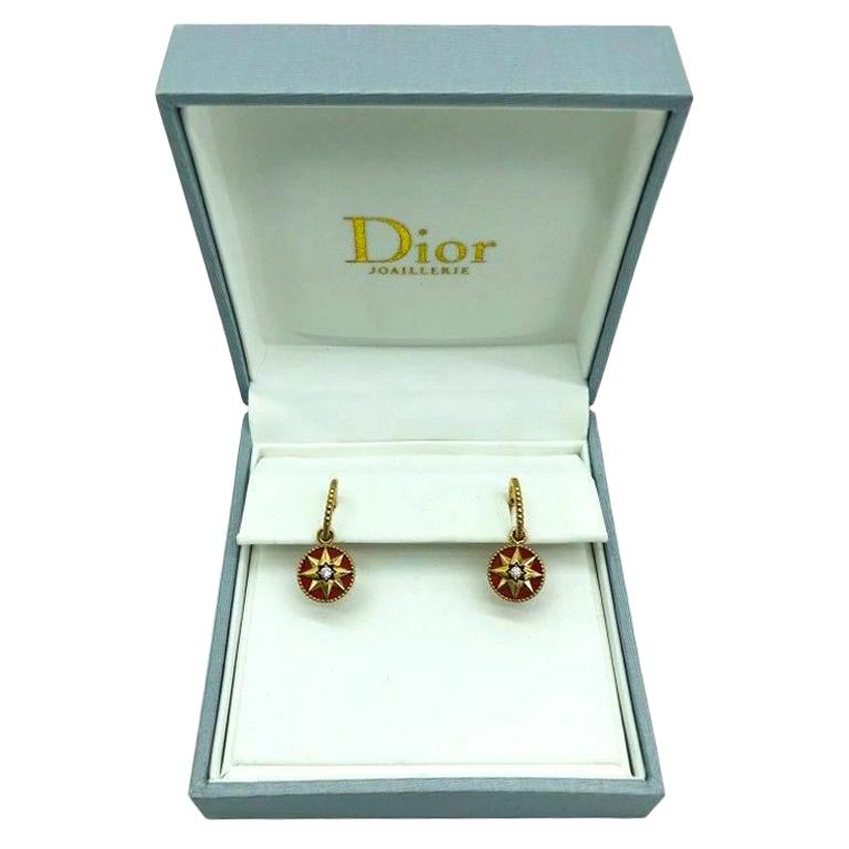 DIOR Rose Des Vents 18ct Pink Gold Earrings Red Ltd Edition For Chinese New  Year
