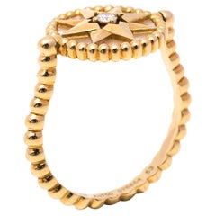 Dior Rose Des Vents 18K Gelbgold Diamant & Perlmutt Ring Größe 53