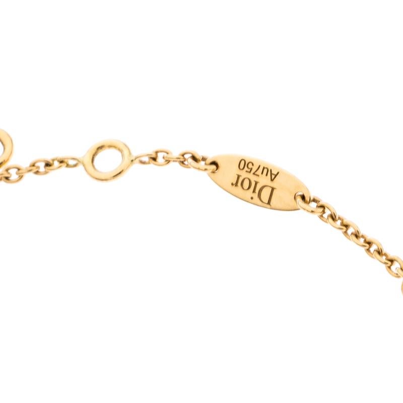Contemporary Dior Rose Des Vents 18K Yellow Gold Mother of Pearl Diamonds Bracelet