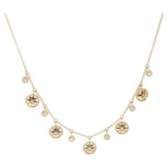 Dior Rose Des Vents Halskette aus 18 Karat Gelbgold mit 5 Perlmutt-Diamanten
