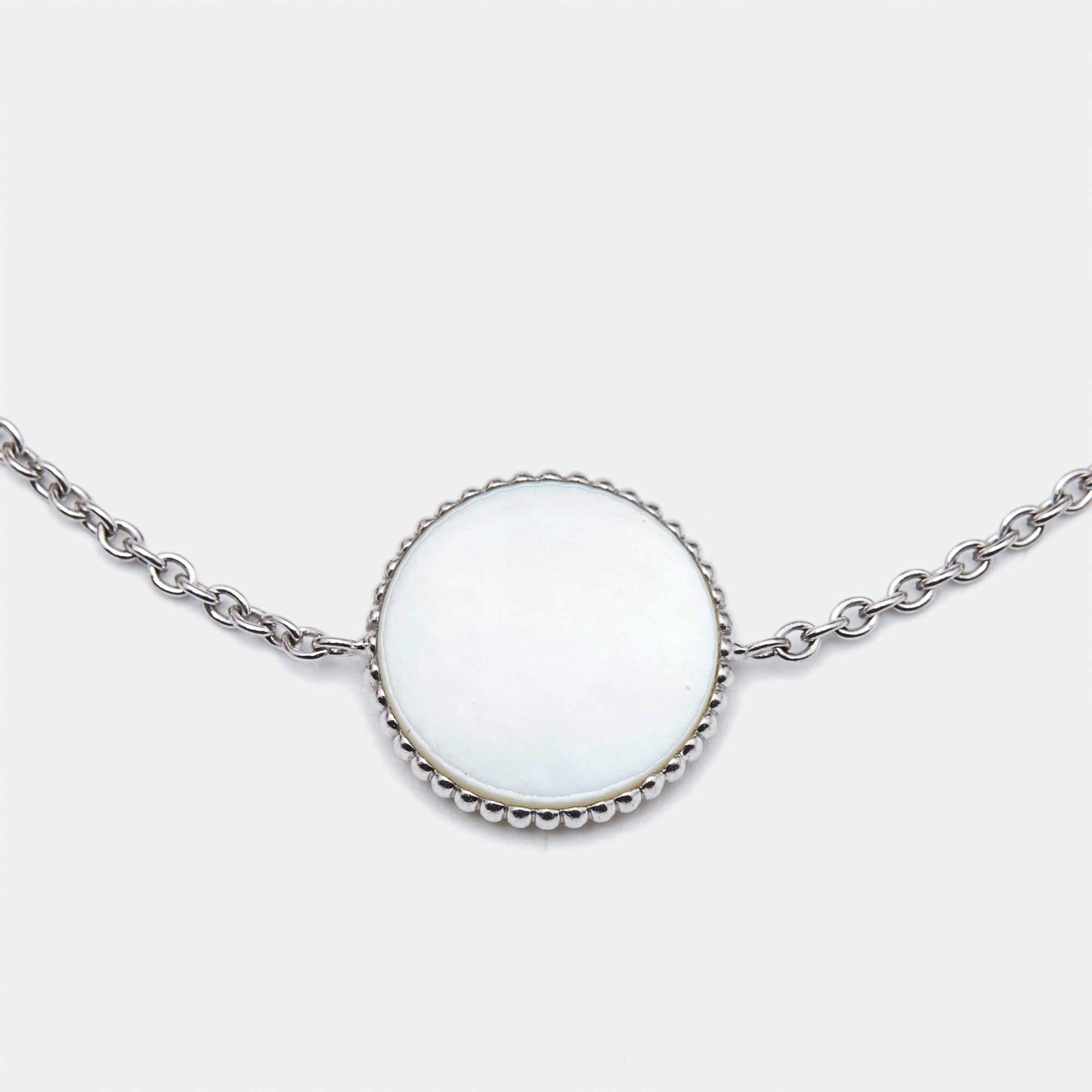 Women's Dior Rose Des Vents Diamond Mother of Pearl 18k White Gold Bracelet