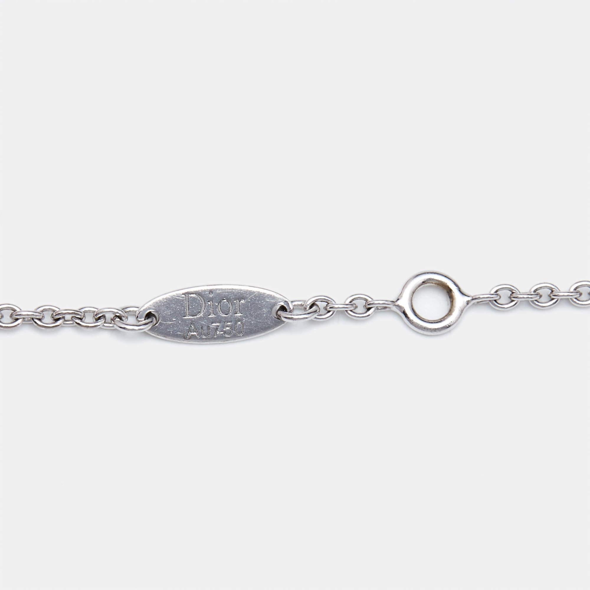 Dior Rose Des Vents Diamond Mother of Pearl 18k White Gold Bracelet 2