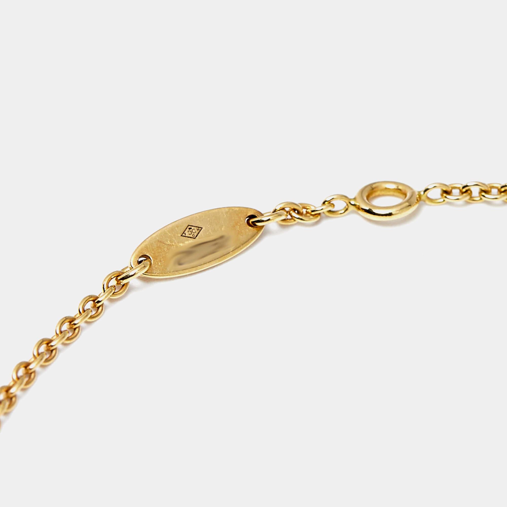 Contemporary Dior Rose Des Vents Diamond Mother of Pearl 18k Yellow Gold Bracelet For Sale