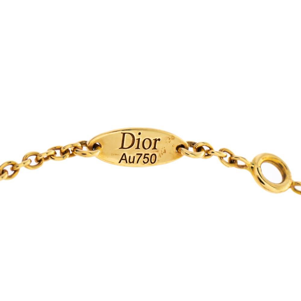 Contemporary Dior Rose Des Vents Diamond Mother of Pearl 18K Yellow Gold Bracelet