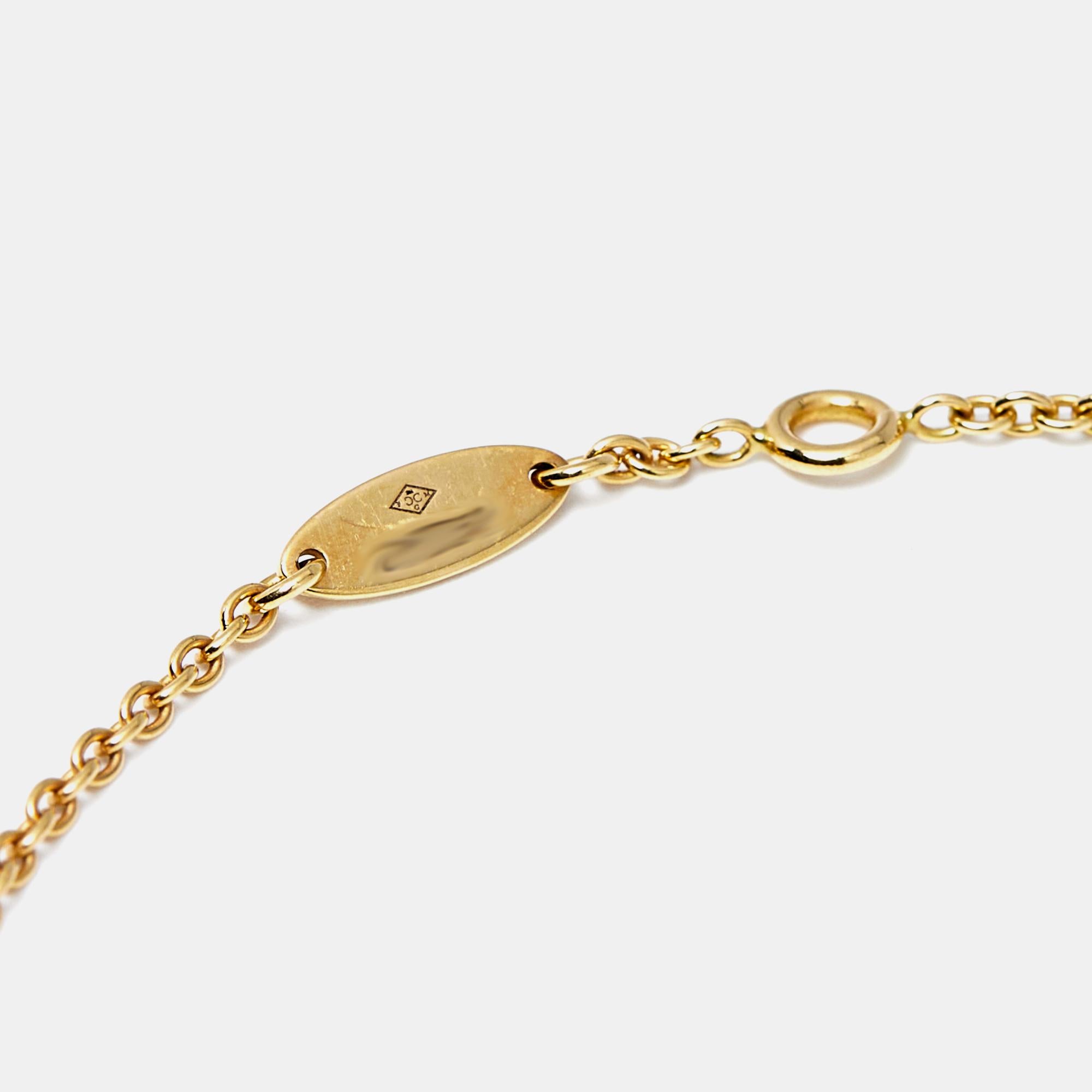 Dior Rose Des Vents Bracelet en or jaune 18 carats avec diamants et nacre en vente 1