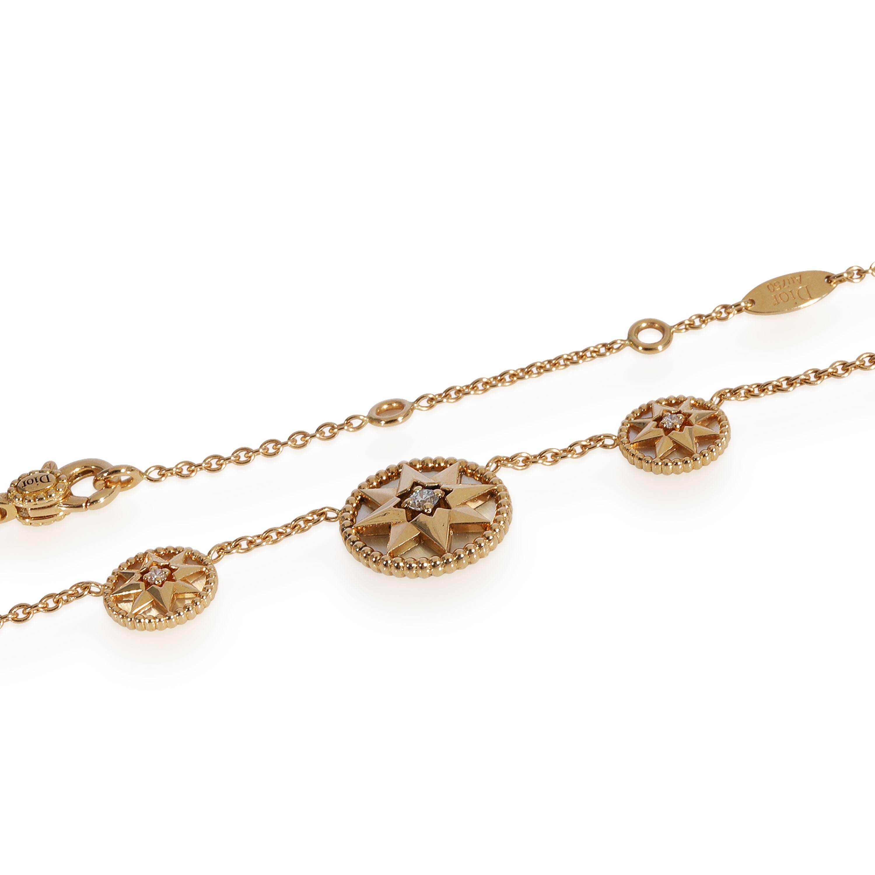 Dior Rose des Vents Diamant-Halskette aus 18 Karat Gelbgold 0,06 Karat Damen